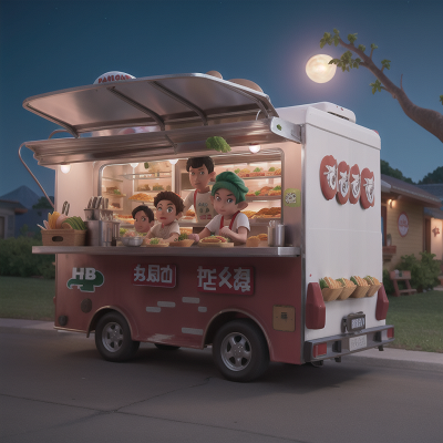 Image For Post Anime, taco truck, crystal, moonlight, chef, goblin, HD, 4K, AI Generated Art