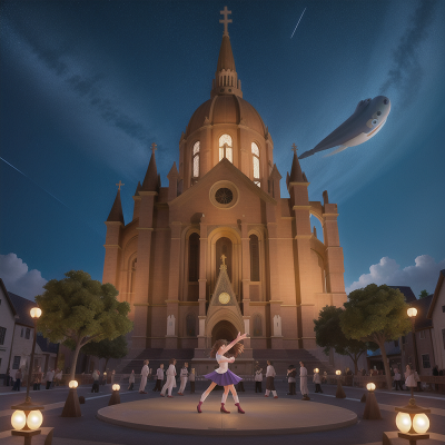 Image For Post Anime, violin, dancing, spaceship, tsunami, cathedral, HD, 4K, AI Generated Art