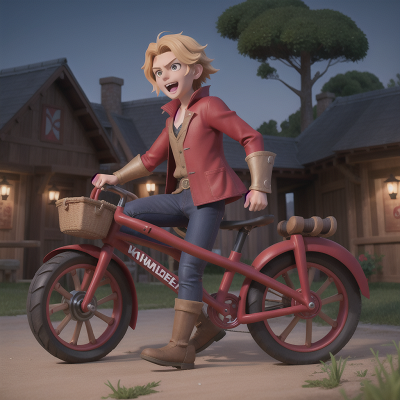 Image For Post Anime, vampire, shield, bicycle, farmer, king, HD, 4K, AI Generated Art