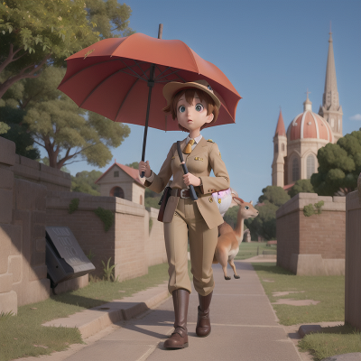 Image For Post Anime, umbrella, kangaroo, police officer, drought, cathedral, HD, 4K, AI Generated Art