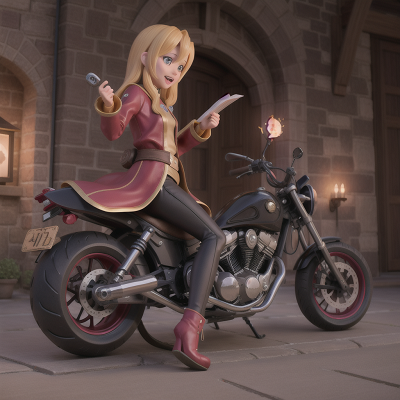 Image For Post Anime, motorcycle, dancing, spell book, invisibility cloak, romance, HD, 4K, AI Generated Art