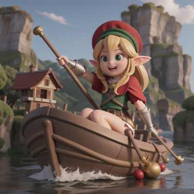 Image For Post Anime, monkey, knight, boat, hail, elf, HD, 4K, AI Generated Art