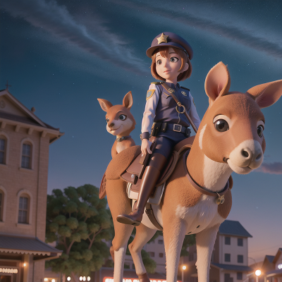 Image For Post Anime, police officer, stars, carnival, kangaroo, knight, HD, 4K, AI Generated Art