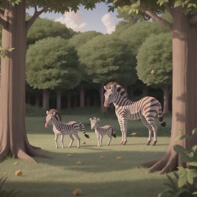Image For Post Anime, circus, zebra, forest, elf, park, HD, 4K, AI Generated Art