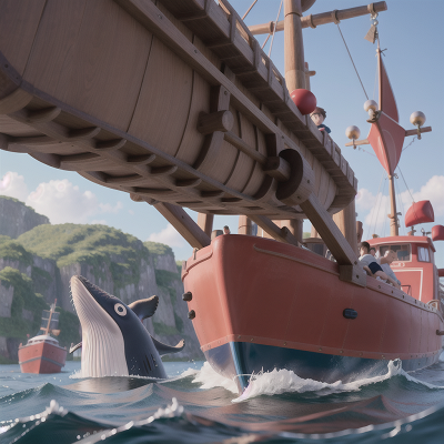 Image For Post Anime, boat, bagpipes, whale, museum, river, HD, 4K, AI Generated Art