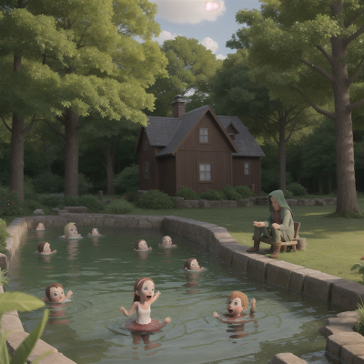 Image For Post Anime, swimming, farm, wizard, zombie, forest, HD, 4K, AI Generated Art