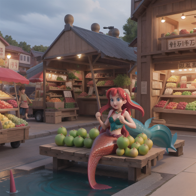 Image For Post Anime, force field, fruit market, bagpipes, mermaid, airplane, HD, 4K, AI Generated Art