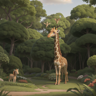 Image For Post Anime, forest, giraffe, garden, thunder, sphinx, HD, 4K, AI Generated Art