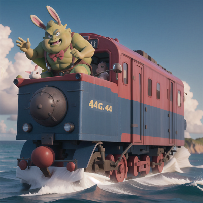 Image For Post Anime, ogre, doctor, rabbit, ocean, train, HD, 4K, AI Generated Art