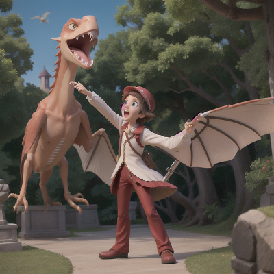 Image For Post Anime, key, pterodactyl, musician, flute, haunted mansion, HD, 4K, AI Generated Art