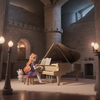 Image For Post Anime, medieval castle, bubble tea, piano, spaceship, sandstorm, HD, 4K, AI Generated Art