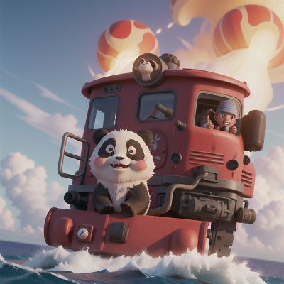 Image For Post Anime, train, ocean, panda, rocket, zombie, HD, 4K, AI Generated Art