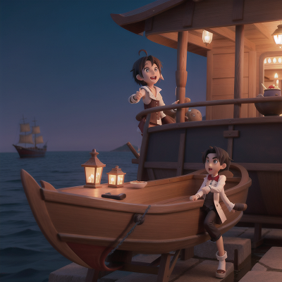 Image For Post Anime, boat, surprise, vampire's coffin, bravery, coffee shop, HD, 4K, AI Generated Art