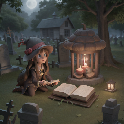 Image For Post Anime, turtle, island, haunted graveyard, spell book, romance, HD, 4K, AI Generated Art