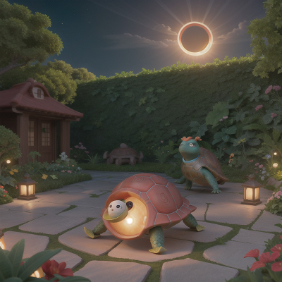 Image For Post Anime, garden, turtle, anger, solar eclipse, ocean, HD, 4K, AI Generated Art