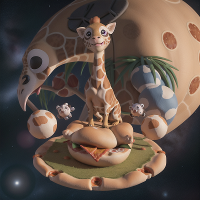 Image For Post Anime, space station, pizza, earthquake, giraffe, panda, HD, 4K, AI Generated Art