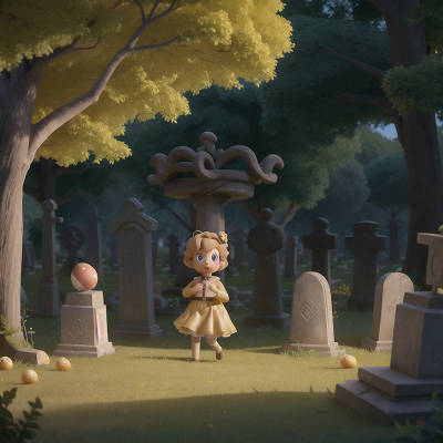 Image For Post Anime, golden egg, holodeck, flute, queen, haunted graveyard, HD, 4K, AI Generated Art