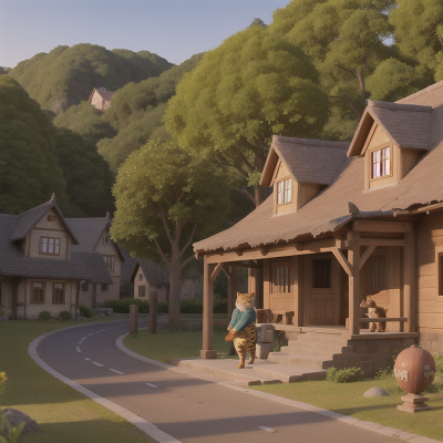 Image For Post Anime, village, bus, tiger, fairy, museum, HD, 4K, AI Generated Art