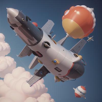 Image For Post Anime, tornado, balloon, police officer, helicopter, spaceship, HD, 4K, AI Generated Art