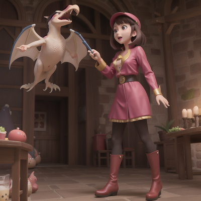 Image For Post Anime, detective, romance, medieval castle, pterodactyl, bubble tea, HD, 4K, AI Generated Art