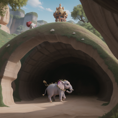 Image For Post Anime, cave, queen, elephant, castle, unicorn, HD, 4K, AI Generated Art
