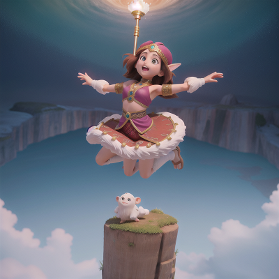Image For Post Anime, jumping, yeti, flying carpet, gladiator, fairy dust, HD, 4K, AI Generated Art