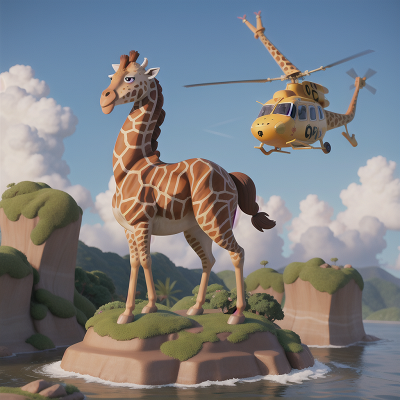 Image For Post Anime, tsunami, giraffe, statue, magic wand, helicopter, HD, 4K, AI Generated Art