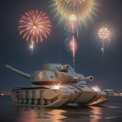 Image For Post Anime, spaceship, tank, hovercraft, swimming, fireworks, HD, 4K, AI Generated Art