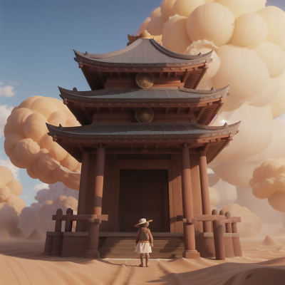 Image For Post Anime, temple, key, sandstorm, king, hat, HD, 4K, AI Generated Art