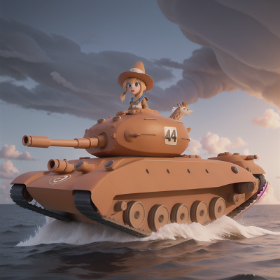 Image For Post Anime, hovercraft, giraffe, storm, wizard's hat, tank, HD, 4K, AI Generated Art