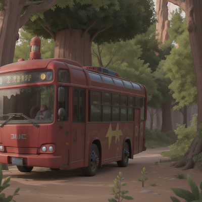 Image For Post Anime, robot, bus, cursed amulet, desert, enchanted forest, HD, 4K, AI Generated Art