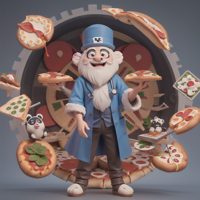 Image For Post Anime, doctor, wizard's hat, yeti, pizza, panda, HD, 4K, AI Generated Art