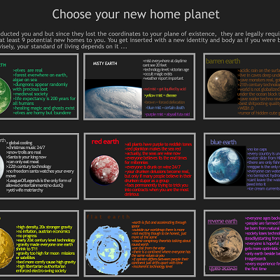 Image For Post Choose Your New Home Planet CYOA (by cama)