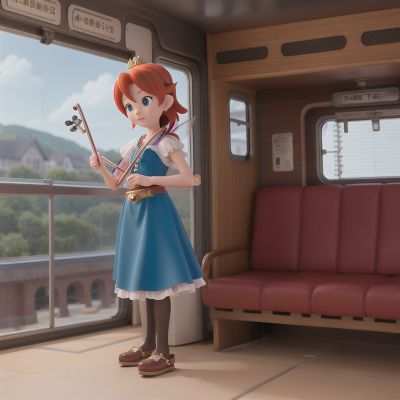 Image For Post Anime, train, violin, king, fish, fairy, HD, 4K, AI Generated Art