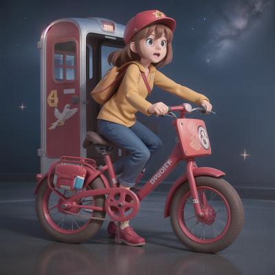 Image For Post Anime, stars, bird, bus, bicycle, shield, HD, 4K, AI Generated Art