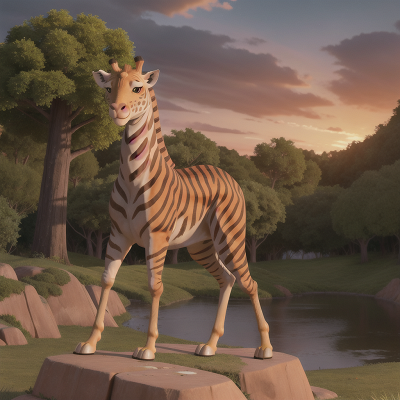 Image For Post Anime, virtual reality, giraffe, tiger, sunset, storm, HD, 4K, AI Generated Art