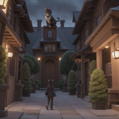 Image For Post Anime, haunted mansion, market, time machine, ninja, cat, HD, 4K, AI Generated Art