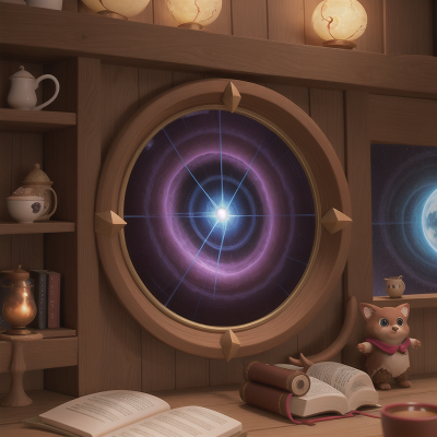 Image For Post Anime, spell book, force field, coffee shop, enchanted mirror, wormhole, HD, 4K, AI Generated Art