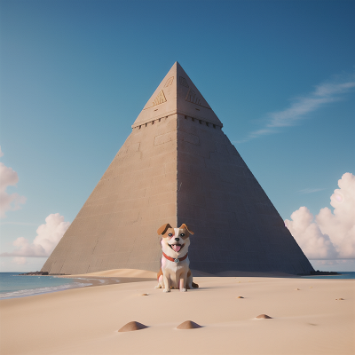 Image For Post Anime, pyramid, space, dog, ocean, train, HD, 4K, AI Generated Art