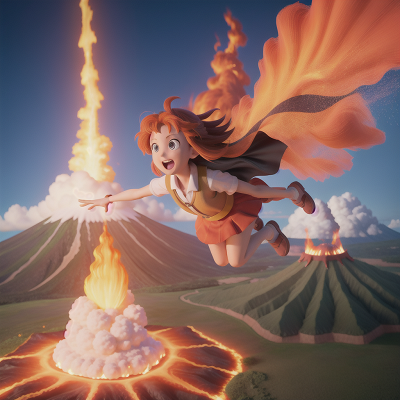 Image For Post Anime, wind, force field, volcano, flying, hovercraft, HD, 4K, AI Generated Art