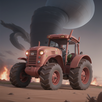 Image For Post Anime, sasquatch, tornado, anger, alien planet, tractor, HD, 4K, AI Generated Art