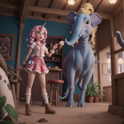 Image For Post Anime, unicorn, kraken, elephant, ice cream parlor, archaeologist, HD, 4K, AI Generated Art