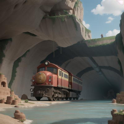 Image For Post Anime, motorcycle, underwater city, archaeologist, train, cave, HD, 4K, AI Generated Art