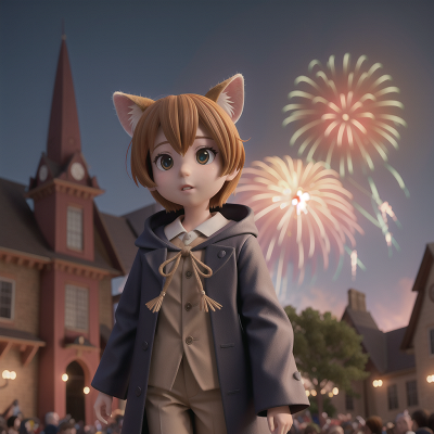Image For Post Anime, fireworks, ghostly apparition, kangaroo, museum, invisibility cloak, HD, 4K, AI Generated Art