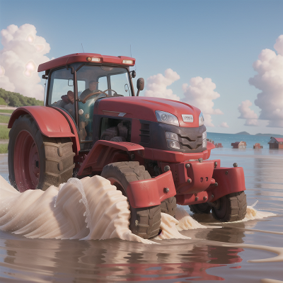 Image For Post Anime, flood, tractor, beach, shield, drought, HD, 4K, AI Generated Art