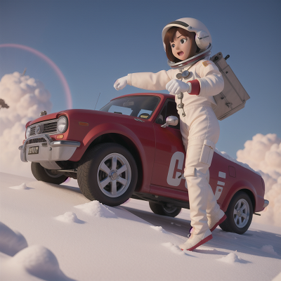 Image For Post Anime, car, fighting, island, astronaut, snow, HD, 4K, AI Generated Art