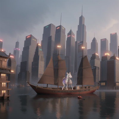 Image For Post Anime, boat, zebra, futuristic metropolis, ninja, fog, HD, 4K, AI Generated Art