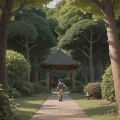 Image For Post Anime, treasure, knight, park, forest, hero, HD, 4K, AI Generated Art