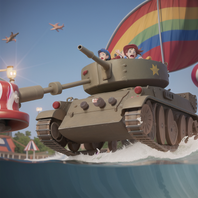 Image For Post Anime, swimming, circus, tank, rainbow, anger, HD, 4K, AI Generated Art