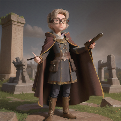 Image For Post | Anime, manga, Enigmatic time-traveler, short whitesilver hair, standing on an ancient battlefield, scribbling notes while observing combat, an array of strange artifacts with mysterious origins, tattered cloak and steampunk goggles, chiaroscuro image style, air of mystery and historical significance - [AI Art, Anime Characters Wearing Glasses ](https://hero.page/examples/anime-characters-wearing-glasses-stable-diffusion-prompt-library)